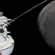Orion’s view of the Moon, taken approximately 1 hour prior to today’s lunar flyby.